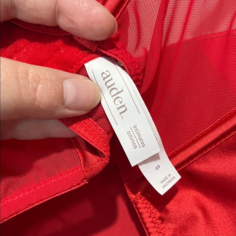 Red Satin Women's Intimate Top - Picture 4 of 4